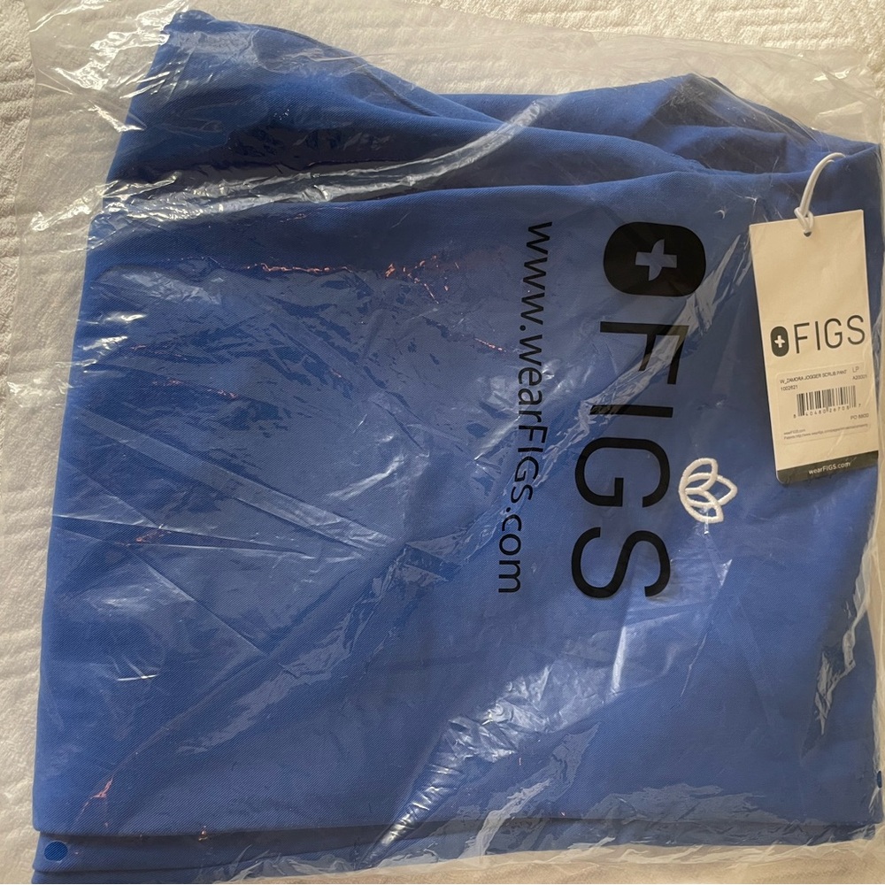 Figs Royal Blue Scrub Top with Embroidered Logo